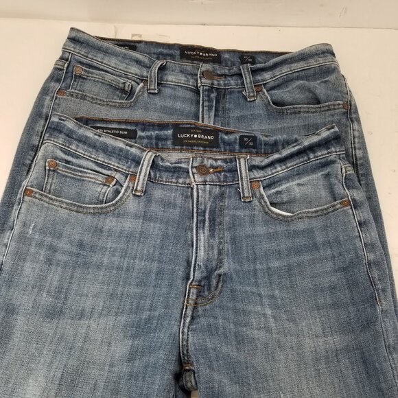 Lucky Brand 410 Athletic Slim Jeans Men's 30x31 Stretch Blue Zipper Button - Picture 4 of 6